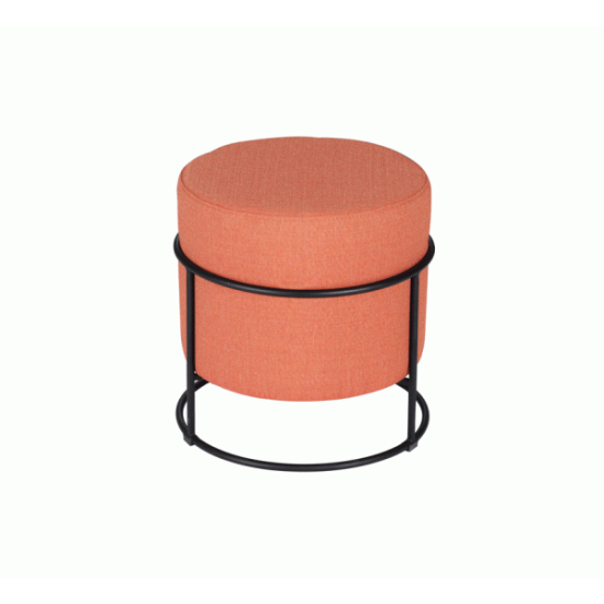 Round Puff With Metal Legs