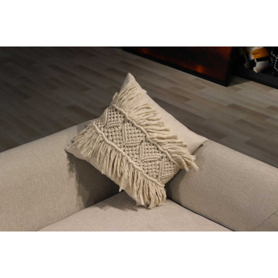 KNS 6-3 43x43 Decorative Macrome Pillow Macrame Cushions