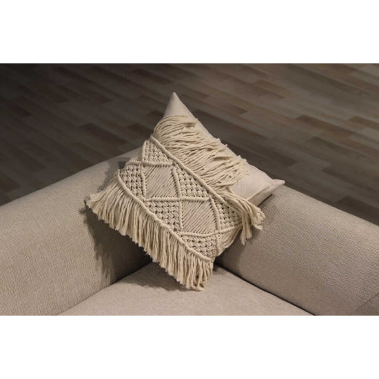 KNS 6-2 43x43 Decorative Macrame Pillow Macrame Crusses